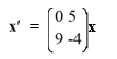 Consider the first-order homogeneous system of linear differential equations     The origin is a saddle point.