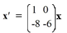  Consider the first-order homogeneous system of linear differential equations    Which of these is the fundamental matrix   (t)  for this system? A)    \psi(t) =\left(\begin{array}{l}-7 e^{-1 t} e^{-6 t} \\ -8 e^{-1 t} 0\end{array}\right)    B)    \Psi(t) =\left(\begin{array}{l}-7 e^{-1 /} 0 \\ -8 e^{-1 t} e^{-6 t}\end{array}\right)    C)    \psi(t) =\left(\begin{array}{ll}7 e^{1 t} & e^{-6 t} \\ -8 e^{1 t} & 0\end{array}\right)    D)    \psi(t) =\left(\begin{array}{ll}7 e^{1 t} & 0 \\ -8 e^{1 t} & e^{-6 t}\end{array}\right)  