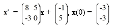 Consider the first-order nonhomogeneous initial value problem      Compute ψ<sup>-1</sup>(t) the inverse of the fundamental matrix of the system.
