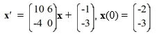 Consider the first-order nonhomogeneous initial value problem     Write simplified formulas for the components of the solution vector  