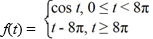  Find the Laplace transform of the solution x(t)  of the following initial value problem:   Wher   A)    \frac{1}{s^{2}+7 s+5}\left(5 s+40+\frac{\left(e^{-8 \pi s}-1\right) }{s^{2}+1}+\frac{e^{-\mathrm{g} \pi s}}{s^{2}}\right)    B)    \frac{1}{s^{2}+7 s+5}\left(-5 s-40+\frac{\left(e^{-8 \pi s}-1\right) }{s^{2}+1}+\frac{e^{-g \pi s}}{s^{2}}\right)    C)    \frac{1}{s^{2}+7 s+5}\left(5 s+40+\frac{\left(1-e^{-8 \pi s}\right)  s}{s^{2}+1}+\frac{e^{-\mathrm{g} \pi s}}{s^{2}}\right)    D)    \frac{1}{s^{2}+7 s+5}\left(-5 s-40+\frac{\left(1-e^{-8 \pi s}\right)  s}{s^{2}+1}+\frac{e^{-g \pi s}}{s^{2}}\right)  