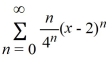  What is the radius of convergence of the power series   ? A)    B)  4 C)  2 D)  6 E)   \infty