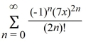<strong>What is the Taylor expansion for f(x) = cos(7x) about x = 0?</strong> A)   B)   C)   D)   <div style=padding-top: 35px> 