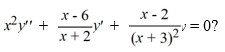 Which of these are singular points for the differential equation   Select all that apply. A)  -2 B)  6 C)  -3 D)  2 E)  0