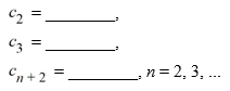 Consider the second-order differential equation   - 1 y = 0. Assume a solution of this equation can be represented as a power series    Assume that C<sub>0</sub> and C<sub>1</sub> are known. Write down the following explicit formulas for the coefficients C<sub>n</sub>     .