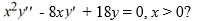  <strong>Which of the following pairs forms a fundamental set of solutions of the Cauchy Euler differential equation   .</strong> A)   \left\{x^{-3}, x^{3}\right\}   B)   \left\{x^{3}, x^{6}\right\}   C)   \left\{x^{3}, x^{3} \ln x\right\}   D)   \left\{x^{-3}, x^{-3} \ln x\right\}   E)   \left\{x^{3} \cos (\ln x), x^{3} \sin (\ln x)\right\}   <div style=padding-top: 35px>  