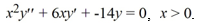  <strong>Find the general solution of the Cauchy Euler differential equation   .</strong> A)   y=C_{1} x^{-2}+C_{2} x^{-7}   B)   y=C_{1} x^{2}+C_{2} x^{-7}   C)   y=C_{1} x^{-2}+C_{2} x^{7}   D)   y=C_{1} x^{2}+C_{2} x^{7}   <div style=padding-top: 35px>  