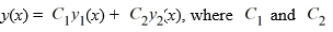 Consider the second-order differential equation:   . The general solution of the differential equation is   . are arbitrary real constants.<div style=padding-top: 35px> 