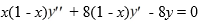  <strong>Consider the second-order differential equation   . Suppose the method of Frobineius is used to determine a power series solution of the form   . Of this differential equation. Assume a<sub>0</sub>  \neq  0. Which of these is the indicial equation?</strong> A) r<sup>2</sup>+ 7r = 0 B)   + 8r = 0 C)   - 8r = 0 D)   - 7r = 0 <div style=padding-top: 35px>  