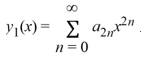  <strong>Consider the second-order differential equation   . Suppose the method of Frobenius is used to determine a power series solution of this equation. The indicial equation has r = 0 as a double root. So, one of the solutions can be represented as the power series   . Assume a<sub>0</sub>  \neq  0. Assuming that a<sub>0</sub> = 1, one solution of the given differential equation is   . Assume x > 0. Which of these is a form of a second solution of the given differential equation, linearly independent to (x)?</strong> A)   y_{2}(x)=y_{1}(x) \ln x+\sum_{n=1}^{\infty} a^{*}{ }_{n} x^{n}   B)   y_{2}(x)=y_{1}^{\prime}(x) \ln x \mid+\sum_{n=1}^{\infty} a^{*} n^{n}   C)   y_{2}(x)=\ln x+y_{1}(x) \cdot \sum_{n=1}^{\infty} a^{*}{ }_{n} x^{n}   D)   y_{2}(x)=|\ln x|+y_{1}(x) \cdot \sum_{n=1}^{\infty} a^{n}{ }_{n} x^{n}   E)   y_{2}(x)=\ln x\left(y_{1}(x)+\sum_{n=1}^{\infty} a^{n}{ }_{n} x^{n}\right)   <div style=padding-top: 35px>  