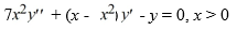 Consider the second-order differential equation   . Suppose the method of Frobenius is used to determine the general solution of this differential equation.Which of these is the indicial equation about the regular singular point x = 0? A)    +   r+   = 0 B)    +   r -   = 0 C)    -   r +   = 0 D)    -   r -   = 0