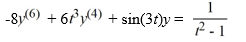  On which of these intervals is a solution of the following differential equation sure to exist? Select all that apply.-   . A)    B)  (0,   \infty )  C)  (-  \infty , 0)  D)  (-1, 0)  E)  (- \infty , -2) F)  (- \infty ,  \infty )  