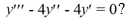  What is the general solution of the third-order homogeneous differential equation   A)    y=C_{1}+C_{2} e^{2 t} \cos \left(\frac{\sqrt{32}}{2} t\right) +C_{3} e^{2 t} \cos \left(\frac{\sqrt{32}}{2} t\right)    B)    y=C_{1}+C_{2} e^{-2 t} \cos \left(\frac{\sqrt{32}}{2} t\right) +C_{3} e^{-2 t} \cos \left(\frac{\sqrt{32}}{2} t\right)    C)    y=C_{1}+C_{2} e^{\frac{4-\sqrt{32}}{2} t}+C_{3} e^{\frac{4+\sqrt{32}}{2} t}   D)    y=C_{1}+C_{2} e^{\frac{-4-\sqrt{32}}{2}}+C_{3} e^{\frac{-4+\sqrt{32}}{2}} 
