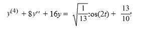  What is the form of a particular solution of the following nonhomogeneous differential equation?   All capital letters in the choices represent arbitrary real constants. A)    A \cos (2 t) +B \sin (2 t) +C t+D   B)    \left(A t^{2}+B t+C\right)  \cos (2 t) +\left(D t^{2}+E t+F\right)  \sin (2 t) +G t+H   C)    A t^{2} \cos (2 t) +B t+C   D)    (A t+B)  \cos (2 t) +(C t+D)  \sin (2 t) +E t   E)    (A t+B)  \cos (2 t) +(C t+D)  \sin (2 t) +E t+F 