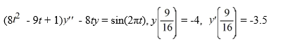 <strong>Consider the initial value problem On which of these intervals is this initial value problem certain to have a unique twice differentiable solution? Select all that apply.</strong> A) (-4,-3.5) B) \left(\frac{11}{32}, \frac{25}{32}\right) C) (0,1) D) \left(\frac{1}{8}, 1\right) E) (-\infty, \infty)