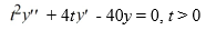 Consider the homogeneous second-order Cauchy Euler differential equation For what value α does the solution of the initial value problem comprised of this differential equation and the initial conditions y(1) = α, (1) = 4 remain bounded as ? Enter your answer as a simplified fraction. If there is no such value of α, enter 'none'.