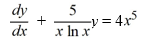 Identify the integrating factor for this linear differential equation: