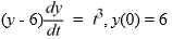 <strong>Consider the initial value problem What can be said about the applicability of the existence and uniqueness theorem to this initial value problem?</strong> A) The theorem does not apply because the initial condition is prescribed at t = 0 and the function equals 0 when evaluated at such a point. B) The theorem does not apply because the function is discontinuous at any point of the form (t, 6). C) The theorem applies and ensures the existence of a unique local solution of this initial value problem. D) The theorem does not apply because the differential equation is nonlinear.