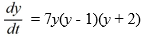 Consider the autonomous differential equation Determine for the initial condition y(t<sub>0</sub> ) = (8, -4).
