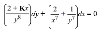 For what value of K is this differential equation exact? Enter the exact answer, not a decimal approximation