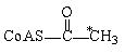 <strong>If acetyl-CoA labeled with <sup>14</sup>C, as shown in the figure, were used as the substrate for the citric acid cycle, which of the following intermediates would be produced during the first round of the cycle?  </strong> A)   B)   C)   D)   E)   <div style=padding-top: 35px> 