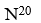 Since there are 20 standard amino acids, the number of possible linear polypeptides of length N can be expressed as ___. A)    B)    C)    D)    E)   