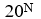 Since there are 20 standard amino acids, the number of possible linear polypeptides of length N can be expressed as ___. A)    B)    C)    D)    E)   