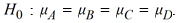  Use the following to answer the questions below: Two sets of sample data, A and B, are given. Without doing any calculations, indicate in which set of sample data, A or B, there is likely to be stronger evidence of a difference in the population means. -A scientist performing analysis of variance has the following null hypothesis:   What is the appropriate alternative hypothesis for his analysis? A)    :    \neq    \neq     \neq    . B)    :   >   >   >   . C)    :   <   <   <   . D)    : At least one  \neq    