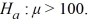 The provided figure displays the randomization distribution for testing   versus       The p-value for the sample mean   = 112 is closest to A)  0.01 B)  0.25