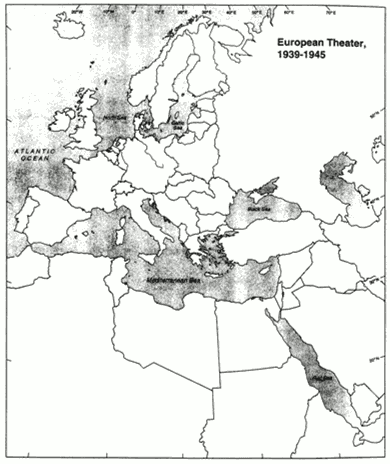 Map Exercise 22-2You will need pens of six different colors for this exercise On the outline map that follows, and using the map  The German Advance  in the text and an historical atlas as references:    Refer to Map Exercise 22-2 Label the map: THE GERMAN ADVANCE, 1939-1942