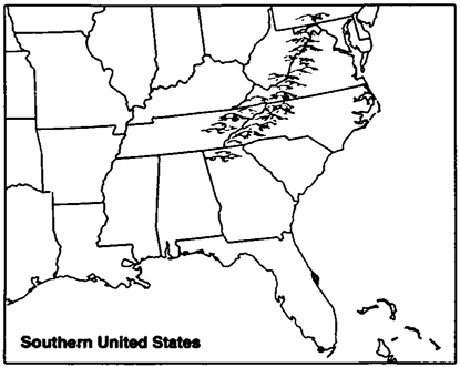 Map Exercise 25-1On the map that follows:    Refer to Map Exercise 25-1 Label each of the following states: Alabama Arkansas Florida Georgia Louisiana Mississippi North Carolina South Carolina Tennessee