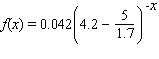 The given table corresponds to the function   .  