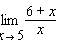 Calculate the limit algebraically.   A) 11 B) 1.2 C) -5 D) 2.2 E) 6