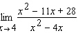Calculate the limit algebraically.   A) -2.75 B) -0.75 C) -3 D) 2.75 E) 12