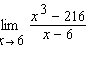 Calculate the limit algebraically.   A) 37 B) 36 C) -36 D) 108 E) 144
