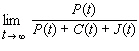 The cost of fighting crime in the U.S. increased steadily in the period 1982-1999. Total spending on police, courts, and prisons can be approximated, respectively, by   billion dollars     billion dollars     billion dollars   where t is time in years since 1980. Compute   to two decimal places. A) 0.27 B) 0.52 C) 0.42 D) 0.37 E) 0.32