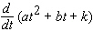 Evaluate the following derivative.  