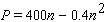 According to the equation given, a toy manufacturer calculates its daily profit P (in dollars) based on the number of workers n it employs.   Calculate the marginal product at an employment level of 100 workers. A) $39,960 B) $36,000 C) $3,999,960 D) $320 E) $440