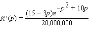 <strong>The estimated marginal revenue for sales of ESU soccer team T-shirts is given by where p is the price (in dollars)the soccer player charge for each shirt. Find R (1), R (5), R (8). Select the correct answer rounded to four decimal places.</strong> A)R '(5)= 0.0049, R '(8)= 0, R '(1)= -3.9987 B)R '(1)= 3.9987, R '(5)= -0.0049, R '(8)= 0 C)R '(1)= -3.9987, R '(5)= 0, R '(8)= -0.0049 D)R '(1)= 0.0049, R '(5)= 0, R '(8)= -3.9987 E)R '(5)= 0.0049, R '(1)= 0, R '(8)= -3.9987