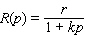 The Verhulst model for population growth specifies the reproductive rate of an organism as a function of the total population according to the following formula:   where p is the total population in thousands of organisms,   and   are constants that depend on the particular circumstances and organism being studied, and   is the reproduction rate in thousands of organisms per hour. If   and   , find   . A)    B)    C)    D)    E)   