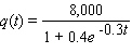 The demand for the Cyberpunk II arcade video game is modeled by the logistic curve   where q ( t ) is the total number of units sold t months after the game s introduction. Use technology to estimate   . Assume that the manufacturers of Cyberpunk II sell each unit for $600. What is the company s marginal revenue,   ? Use the chain rule to estimate the rate at which revenue is growing 5 months after the introduction of the video game. Please round each answer to the nearest whole number. A)    B)    C)    D)    E)   