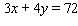 Maximize   with   . A) P = 4 B) P = 72 C) P = 1,200 D) P = 108 E) P = 216