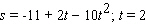 The position s of a point (in feet) is given as a function of time   (in seconds) .   a. Find its acceleration as a function of   . b. Find its acceleration at the specified time. A) a ( t ) = 20 ft/sec<sup>2</sup>, a ( t = 2) = 20 ft/sec<sup>2</sup> B) a ( t ) = -20 ft/sec<sup>2</sup>, a ( t = 2) = -20 ft/sec<sup>2</sup> C) a ( t ) = 24 ft/sec<sup>2</sup>, a ( t = 2) = -24 ft/sec<sup>2</sup> D) a ( t ) = -2 ft/sec<sup>2</sup>, a ( t = 2) = 2 ft/sec<sup>2</sup> E) a ( t ) = 5 ft/sec<sup>2</sup>, a ( t = 2) = 5 ft/sec<sup>2</sup>
