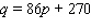 You have been hired as a marketing consultant to Big Book Publishing, Inc., and you have been approached to determine the best price for the hit calculus text by Whiner and Istanbul entitled Fun with Derivatives. You decide to make life easy and assume that the demand equation for Fun with Derivatives has the linear form   where p is the price per book, q is the demand in annual sales, and m and b constants are certain constants you ll have to figure out. Your market studies reveal the following sales figures: when the price is set at $52 per book, the sales amount to 13,960 per year, when the price is set at $86 per book, the sales drop to 4,780 per year. Use these data to calculate the demand equation. A)    B)    C)    D)    E)   