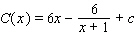 The marginal cost of producing the x th roll of film is given by   . The total cost to produce one roll is $1,000. Find the total cost function C ( x ) . A)    B)    C)    D)    E)   