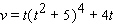 The velocity of a particle moving in a straight line is given by   . Given that the distance s = 0 at t = 0, find an expression for s in terms of t without any unknown constants. A)    B)    C)    D)    E)   
