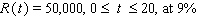 Find the total value of the given income stream and also find its future value (at the end of the given interval)using the given interest rate.   Please enter your answer in the form TV = , FV = . Round FV to the nearest cent. TV = $__________ FV = $__________