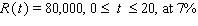Find the total value of the given income stream and also find its present value (at the beginning of the given interval)using the given interest rate.   Please enter your answer in the form TV = , PV = . Give the answer to the nearest cent if necessary. TV = $__________ PV = $__________