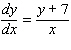 Find the general solution of the differential equation.   Solve for   as a function of   . A)    B)    C)    D)    E)   