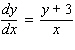 For the differential equation, find the particular solution if y (5) = 27.   A)    B)    C)    D)    E)   